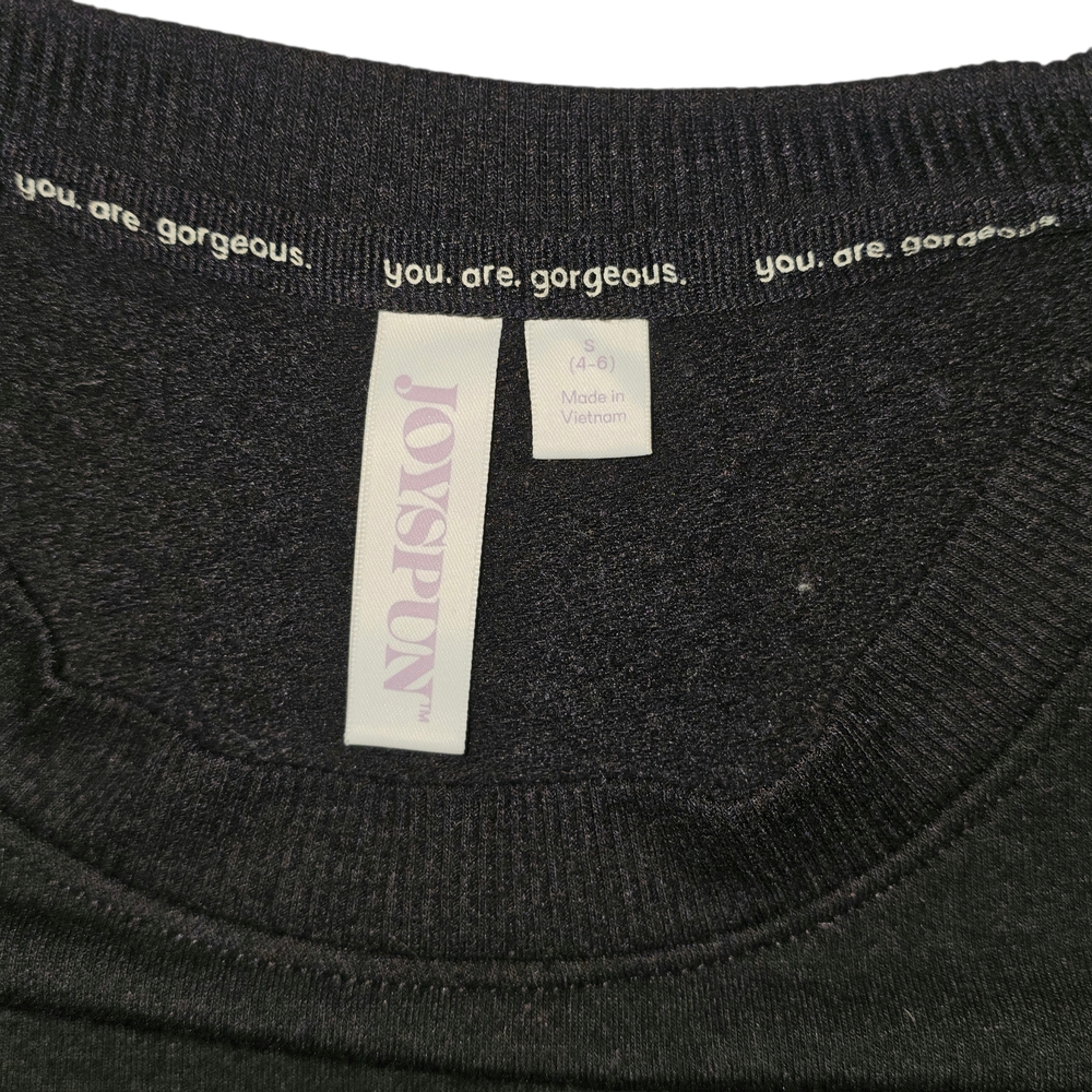 Joyspun Womens Black Soft Cozy Crewneck Sweatshirt Size Small 4 6 Pullover - Picture 4 of 6